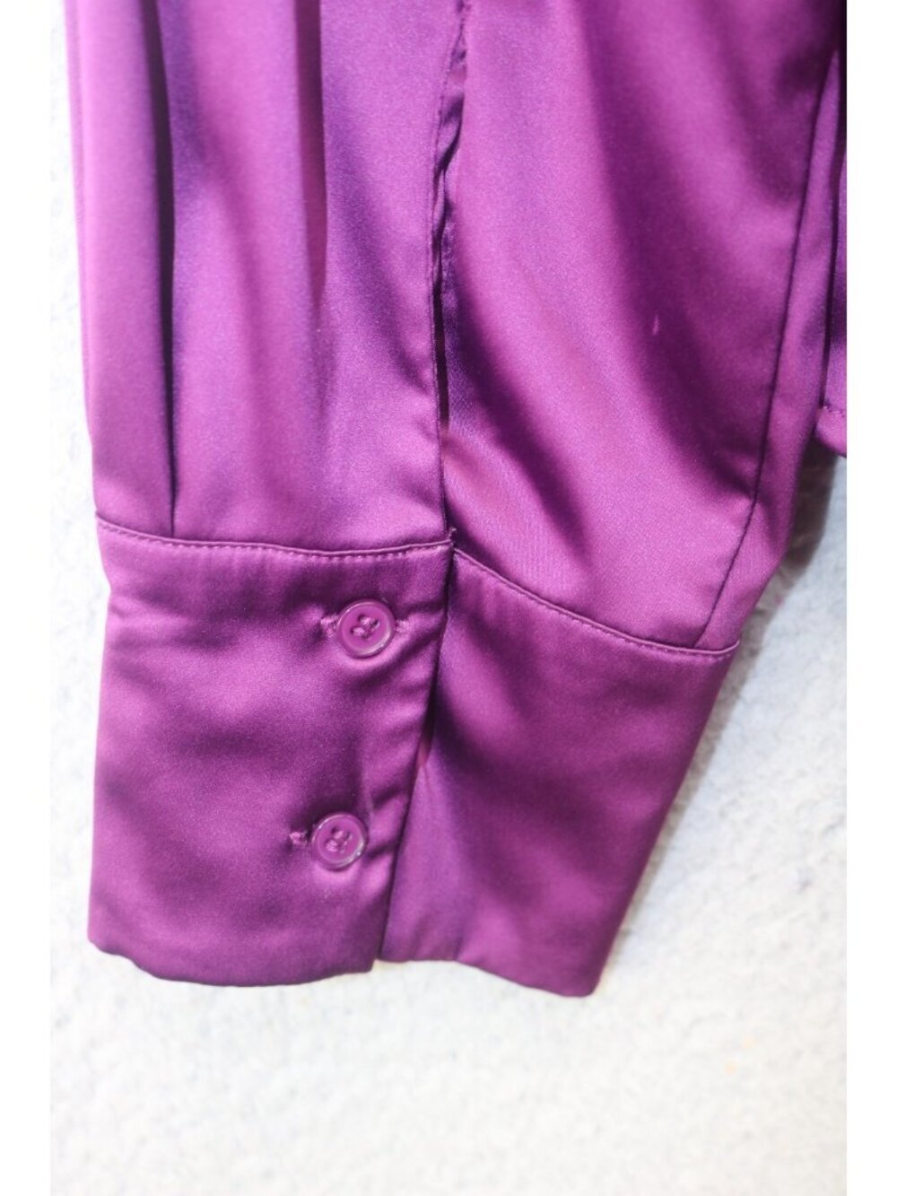 Lane Bryant Button Up Long Sleeve Purple Satin Blouse-Size 22-Whimsigoth - Picture 12 of 12